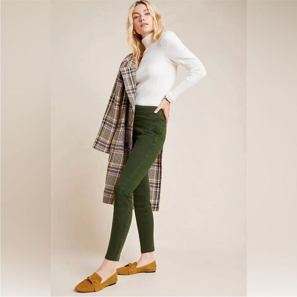BY ANTHROPOLOGIE | Green Jefferson Utility Skinny Ankle Pants Women’s Size 29/8 - Picture 12 of 12